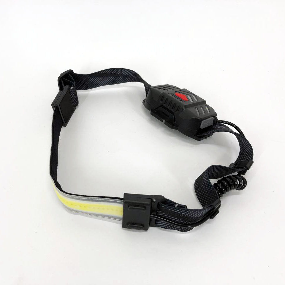 Фонарик налобный мягкий аккумуляторный XQ-T1C USB с красными задними огнями, фонарь на голову для рыбалки