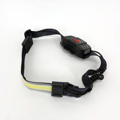 Фонарик налобный мягкий аккумуляторный XQ-T1C USB с красными задними огнями, фонарь на голову для рыбалки