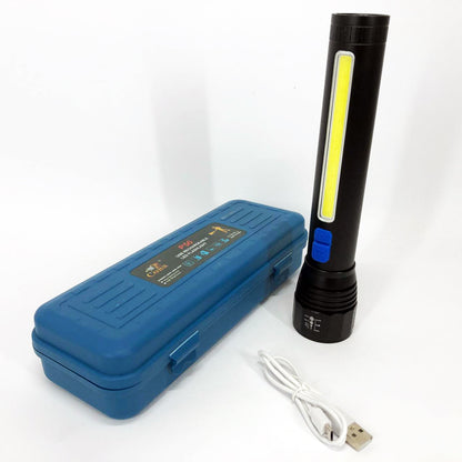 Фонарь ручной с оптическим зумом CB-C13-P50+COB, Мощный аккумуляторный лед фонарик, Лед фонарь ручной