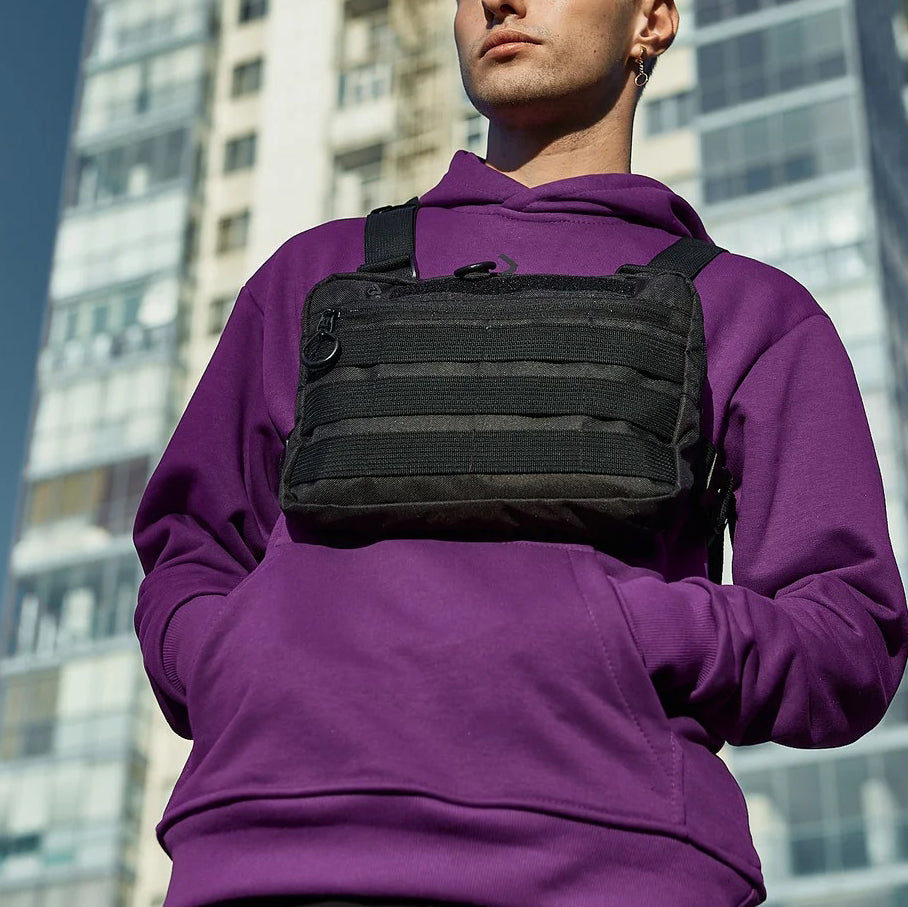 Тактична сумка нагрудна з Cordura 1000D, чоловіче розвантаження чорна