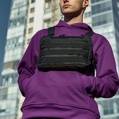 Тактична сумка нагрудна з Cordura 1000D, чоловіче розвантаження чорна