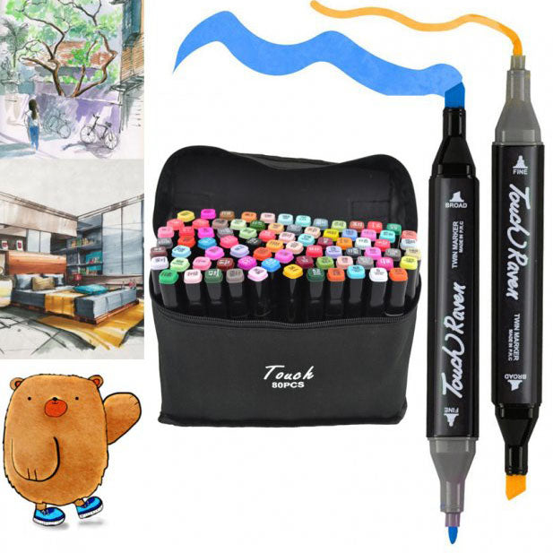 Двусторонние маркеры touch, двусторонние маркеры 80 шт, Професиональные маркеры для графики и живописи