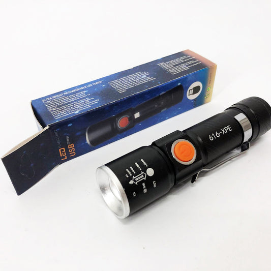 Карманный фонарик Police 616-XPE, Портативный светодиодный фонарь с зарядкой, Алюминеевый фонарь