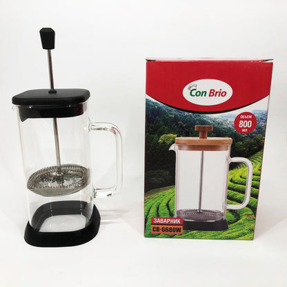 Френч-пресс Con Brio CB-6680В 800 мл, Заварювальний чайник для листового чаю, Френч-прес красивий