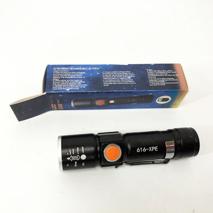 Карманный фонарик Police 616-XPE, Портативный светодиодный фонарь с зарядкой, Алюминеевый фонарь