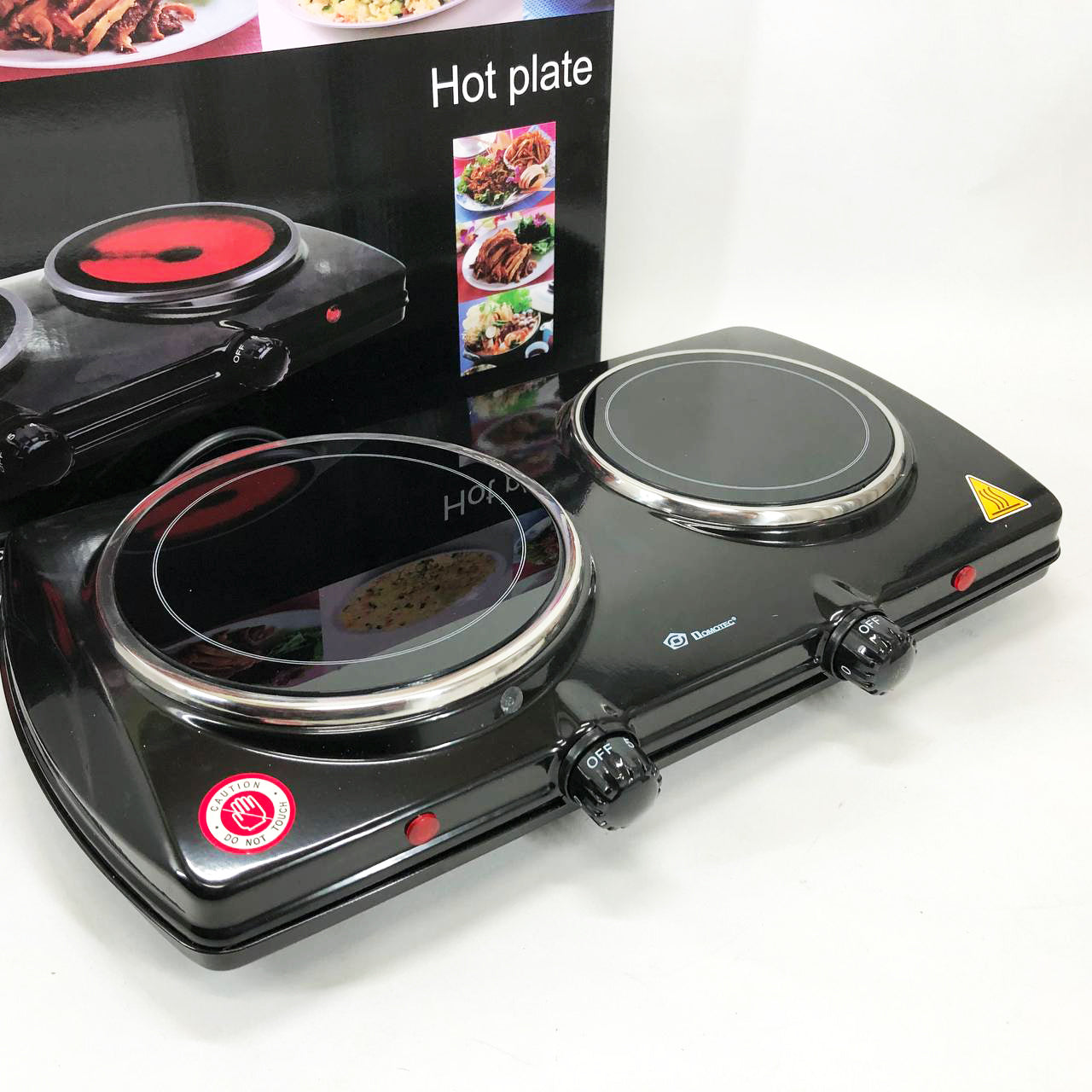 Электрическая настольная плита Domotec MS-5852 2 конфорки стеклокерамическая 1200 Вт