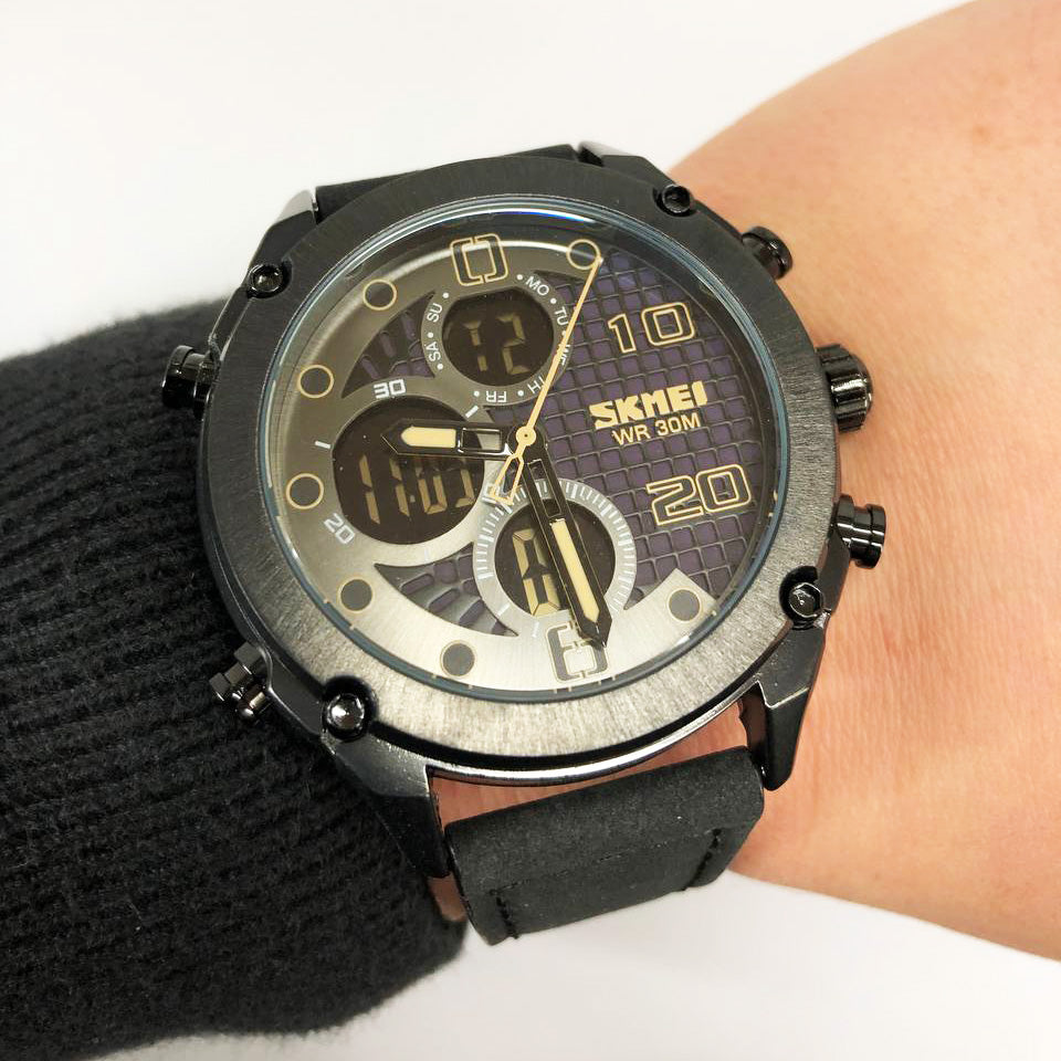 Часы наручные мужские SKMEI 1975LBKBK, оригинальные мужские часы, часы кварцевые мужские