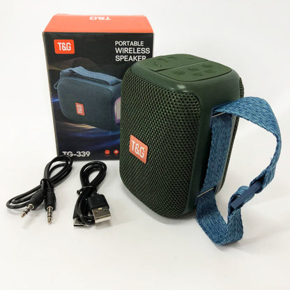 Портативная Bluetooth колонка TG339 5W с RGB подсветкой, аккумуляторная колонка для музыки. Цвет: зеленый