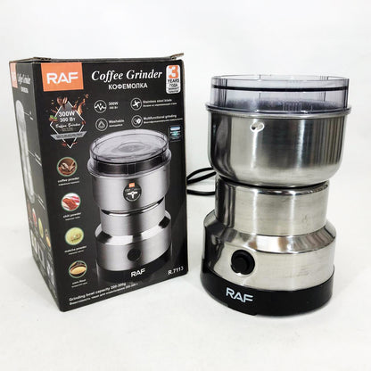 Кофемолка RAF R-7113 мощная роторная, измельчитель электрический, из нержавеющей стали 150 Вт