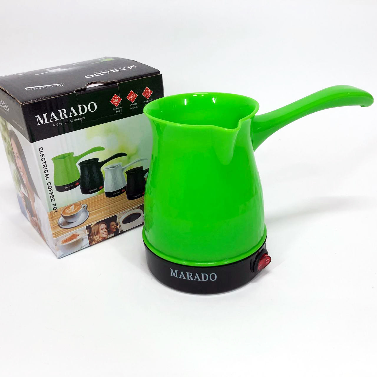 Электрическая турка с автоотключением при закипании для кофе Marado MA-1625. Цвет: зеленый