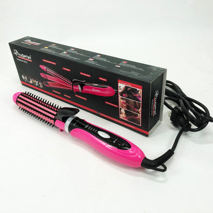 Плойка-утюжок 3в1 Gemei GM-2922, Современные щипцы для завивки волос, Прибор для завивки. Цвет: розовый
