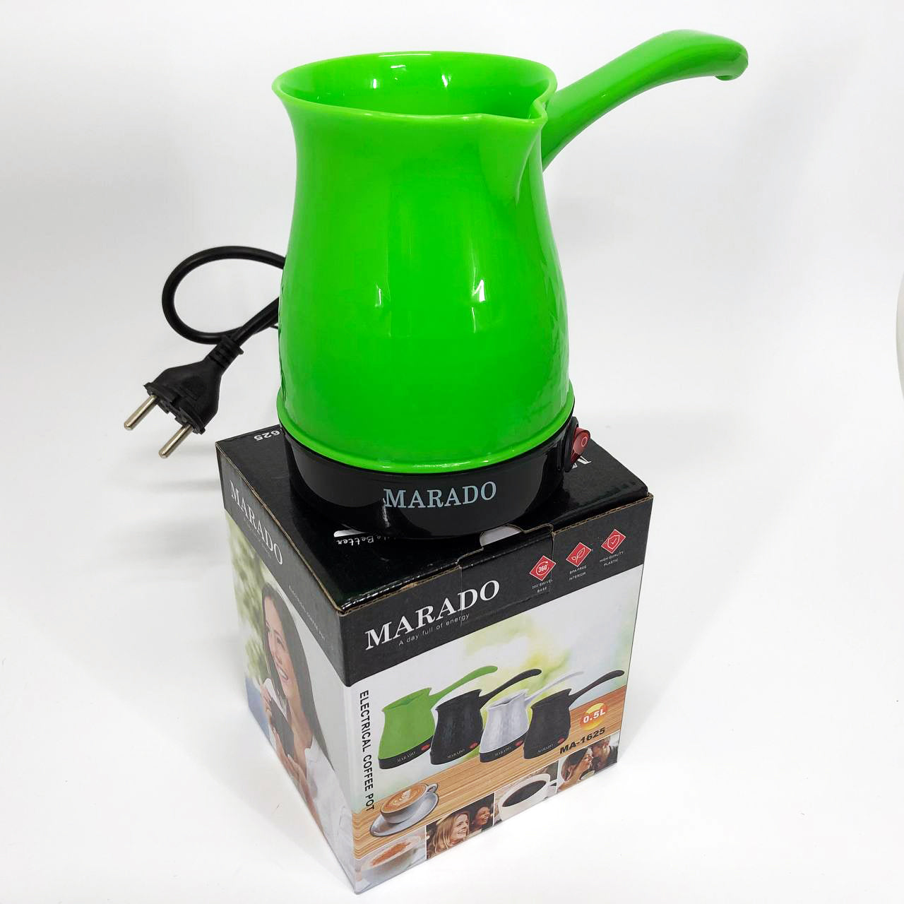 Электрическая турка с автоотключением при закипании для кофе Marado MA-1625. Цвет: зеленый