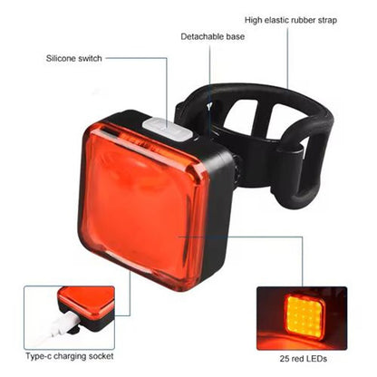 Велосипедный фонарь задний габаритный MY-2107, 25LED, красный, Мигающий велофонарь, Стоп-сигнал на раму