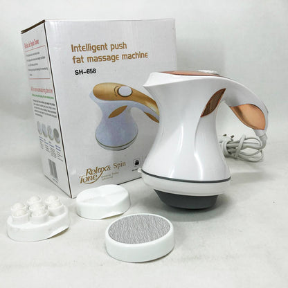 Массажер для тела Relax and Spin Tone SH-658, антицеллюлитный вибро массажер. Цвет: желтый