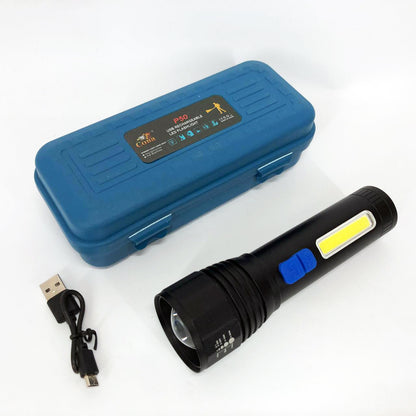 Фонарь ручной аккумуляторный CB-C11-P50-COB, Фонарик светодиодный ручной аккумуляторный портативный