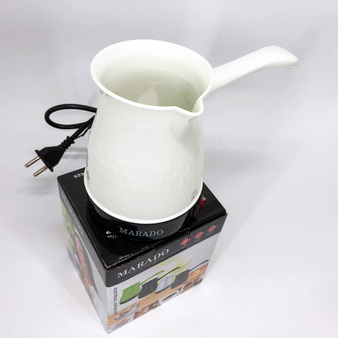Электрическая турка для кофе Marado MA-1625, Турка для готовки кофе, Турка для заваривания. Цвет: белый