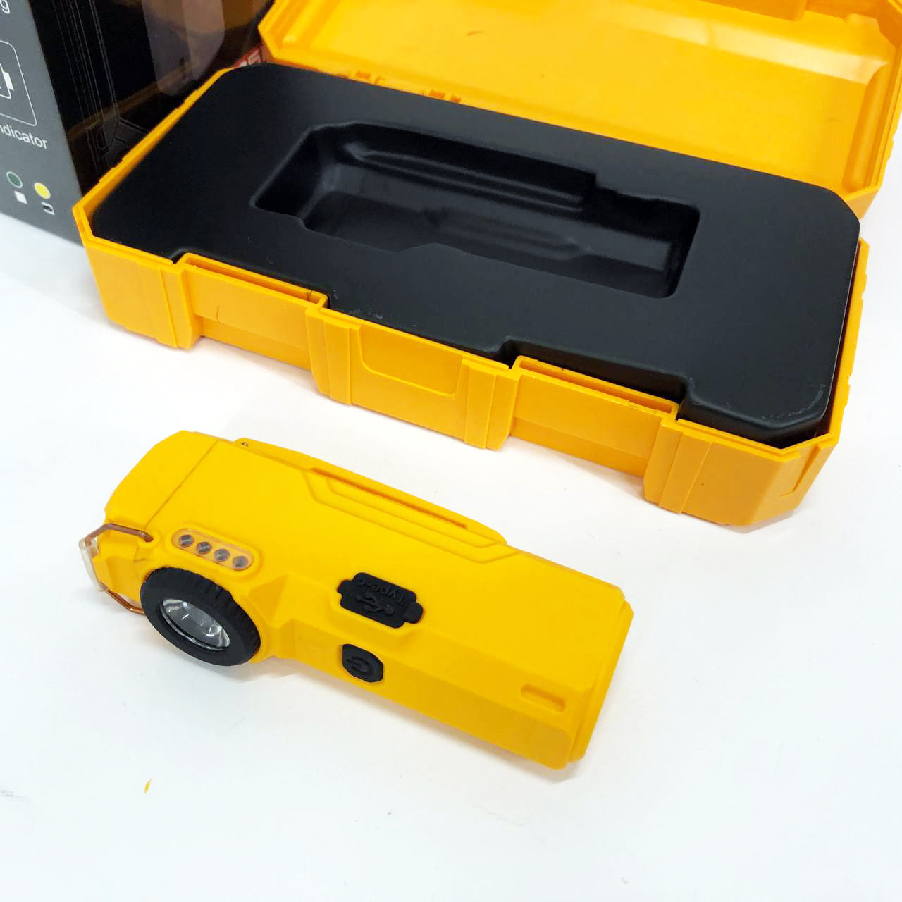 Фонарик-зажигалка армейская MULTIFUNCTIONAL D51-COB электроимпульсная аккумуляторная. Цвет: желтый