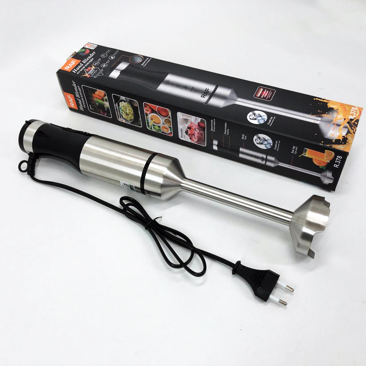 Блендер RAF R.378 1600 Вт, Бытовой мощный измельчитель продуктов, Портативный блендер измельчитель