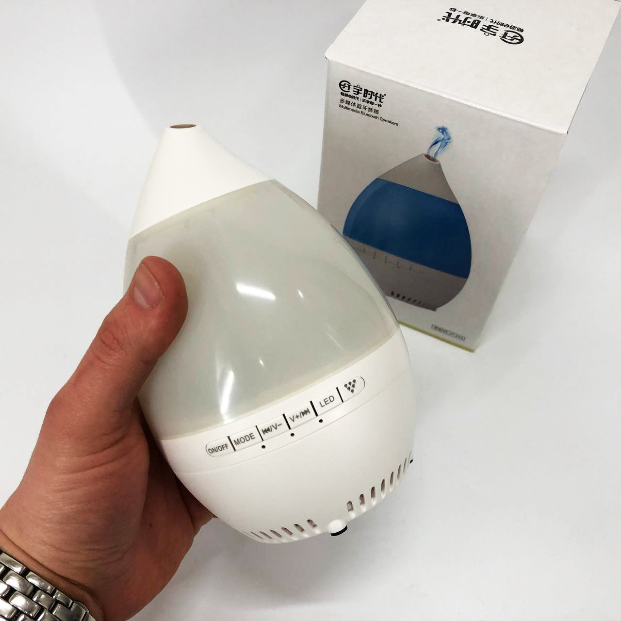 Колонка увлажнитель с диодной подсветкой JT-315, Ионизатор увлажнитель воздуха аромадиффузор. Цвет: белый