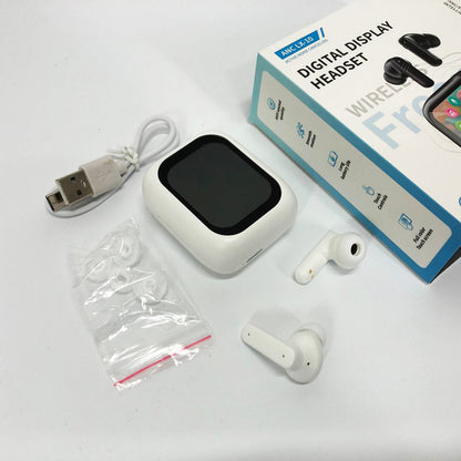 Наушники беспроводные LX-10 TWS Earbuds с LED дисплеем, Блютуз гарнитуры, Вакуумные наушники. Цвет: белый