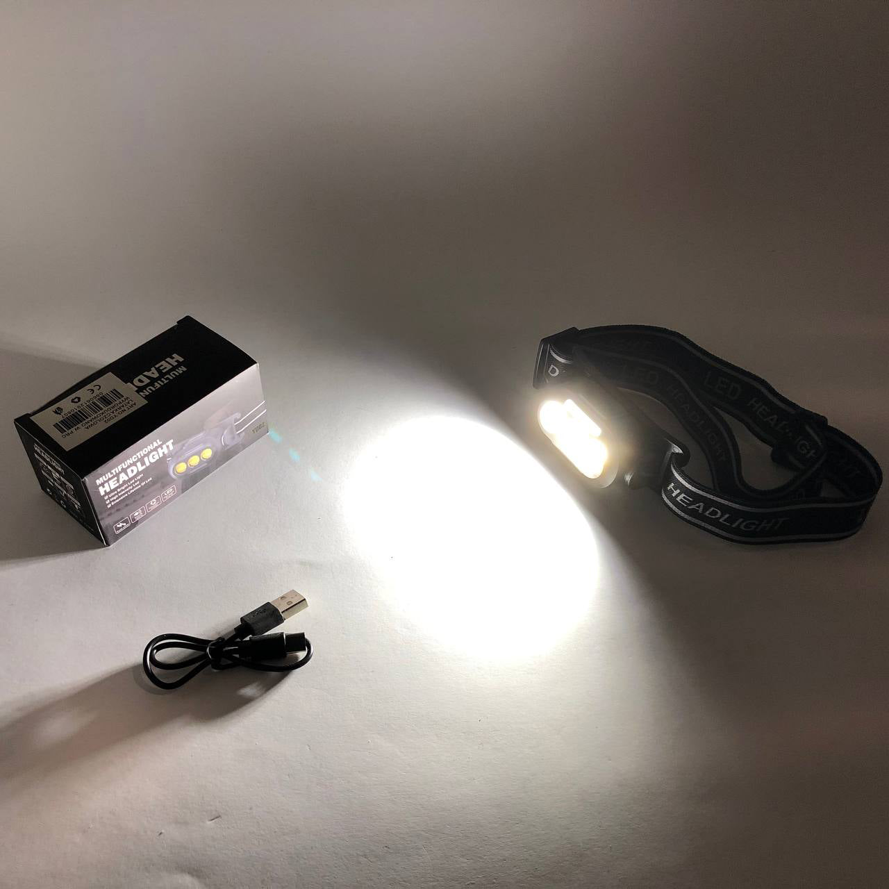 Фонарик налобный YD02-COB (White+red+blue), Налобные фонари для активных людей, фонарь для туризма