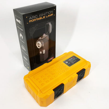 Фонарик-зажигалка армейская MULTIFUNCTIONAL D51-COB электроимпульсная аккумуляторная. Цвет: желтый