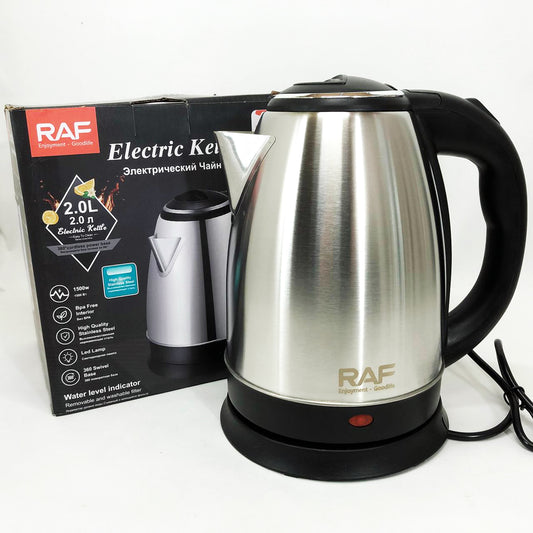 Электрочайник RAF R.7816 дисковый металлический 2 л 2200 Вт, Мощный кухонный чайник