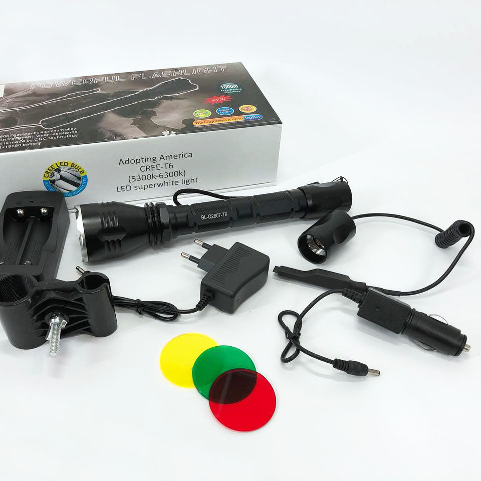 Тактический подствольный фонарь для охоты Police Q2807-T6, фонарь ручной тактический, водонепроницаемый