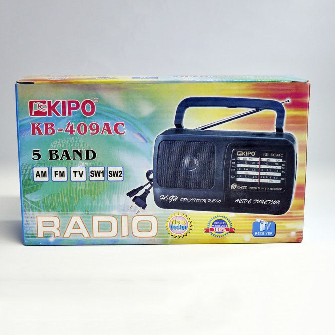 Радіоприймач Kipo KB-409AC потужний радіо FM c usb живлення від батарейки R20 або від мережі Чорний