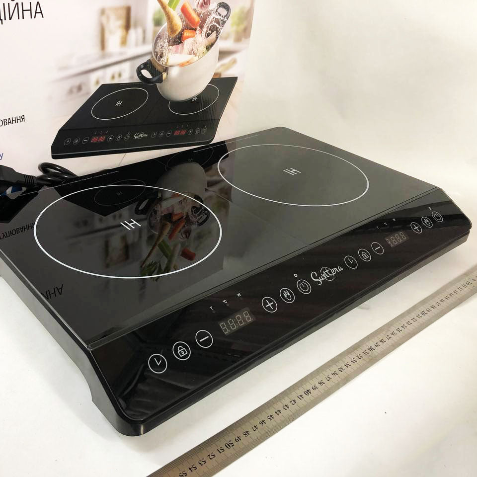 Электроплита большая индукционная инфракрасная Suntera ICD-1020 с LED дисплеем (2000 Вт)
