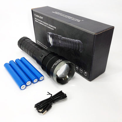 Фонарь ручной модели Police AK138-1 WHITE LASER LED PM60-TG 8х18650, USB-зарядка, Power Bank, зум