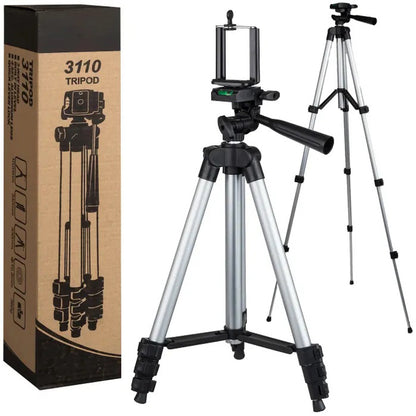 Штатив для телефона и фотоаппарата Tripod 3110 PRO портативный трипод 0,35-1.02м высота. Цвет: серебряный