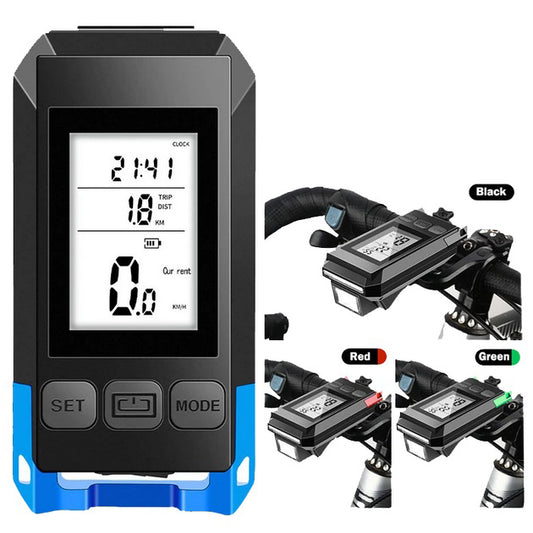 Велофара с компьютером и сигналом MT-088-T6, 450Lum, 18650 (2200mAh), кнопка, Освещение для велосипеда