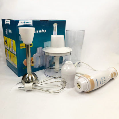 Блендер чоппер погружной c чашами Sea Breeze SB-093, миксер блендер ручной, мощный блендер