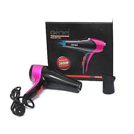 Фен GEMEI GM-1766 2.6кВт АС, женский фен для волос, электрофен для волос. Цвет: фиолетовый