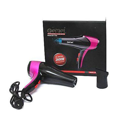 Фен GEMEI GM-1766 2.6кВт АС, женский фен для волос, электрофен для волос. Цвет: фиолетовый