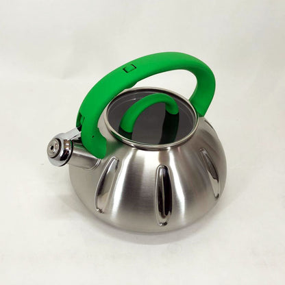 Чайник со свистком Unique UN-5303 кухонный на 3 литра, Чайник нержавейка со свистком. Цвет: зеленый