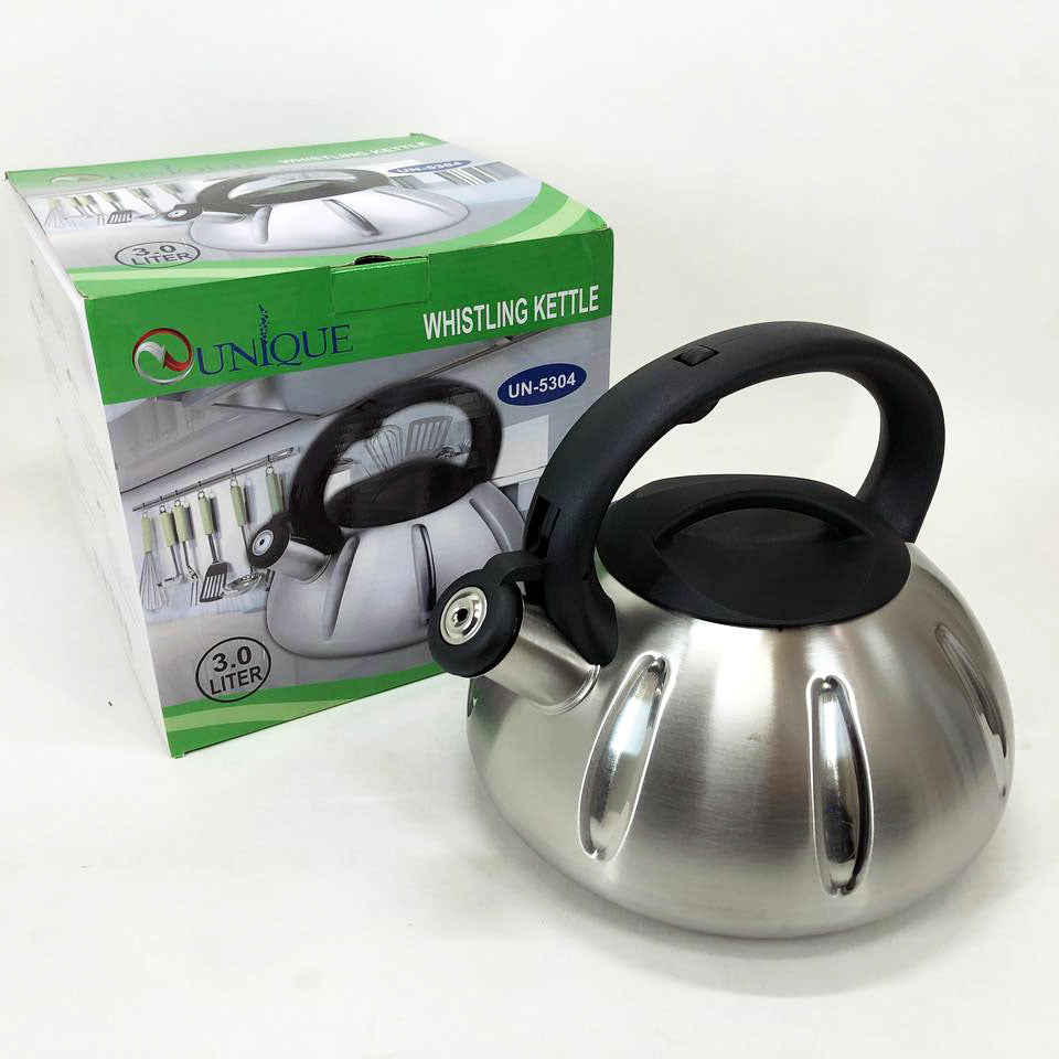 Чайник Unique UN-5304 со свистком 3 Л, чайник для газовой плитки, металлический чайник, чайники для плит