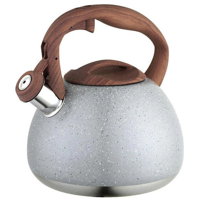 Чайник Unique со свистком UN-5306 2,7л мрамор, чайник для газовой плитки, чайник на плиту. Цвет: серый