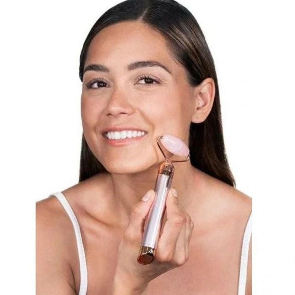 Массажер ролик электрический для лица Facial Roller Massager. Цвет: бежевый