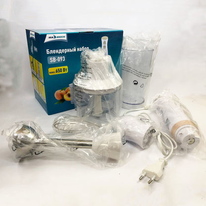 Блендер чоппер погружной c чашами Sea Breeze SB-093, миксер блендер ручной, мощный блендер