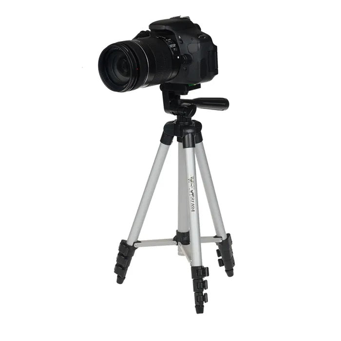 Штатив для телефона и фотоаппарата Tripod 3110 PRO портативный трипод 0,35-1.02м высота. Цвет: серебряный