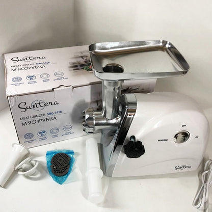 Мясорубка Suntera SMG-5418W, электромясорубка для дома, мясорубка с металлическим редуктором