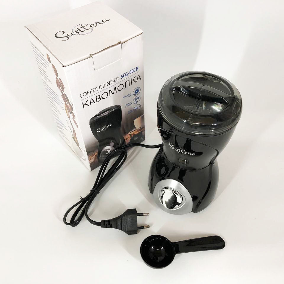 Кофемолка Suntera SCG-601B 200 Вт, кофемолка мощная, кофемолка електрична, измельчитель кофейных зерен