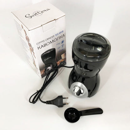 Кофемолка Suntera SCG-601B 200 Вт, кофемолка мощная, кофемолка електрична, измельчитель кофейных зерен