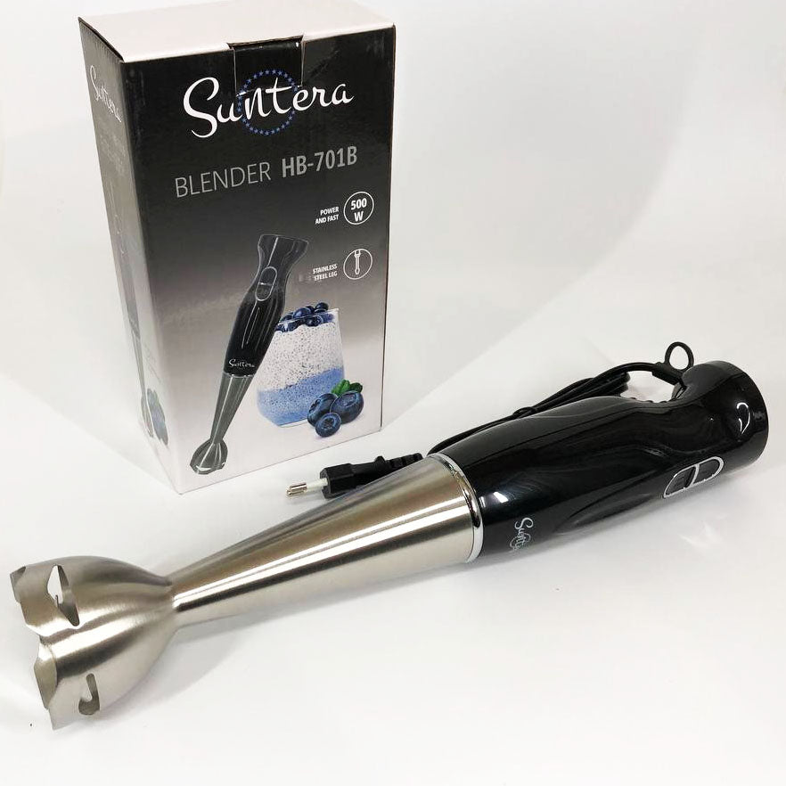 Блендер Suntera HB-701B 500 Вт, 2 режима скорости, ножка нержавеющая сталь, блендер переносной