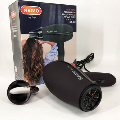 Фен бытовой MAGIO MG-550 2600 Вт, Мощный универсальный фен, Хороший мощный фен, Мощный электрический фен