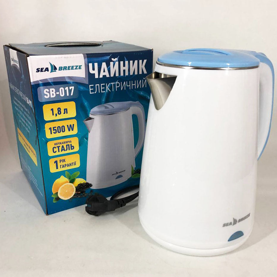 Электрочайник SeaBreeze SB-017 1.8 Л 1500 Вт стильный электрический чайник, чайник електро