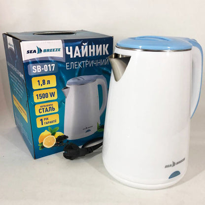 Электрочайник SeaBreeze SB-017 1.8 Л 1500 Вт стильный электрический чайник, чайник електро