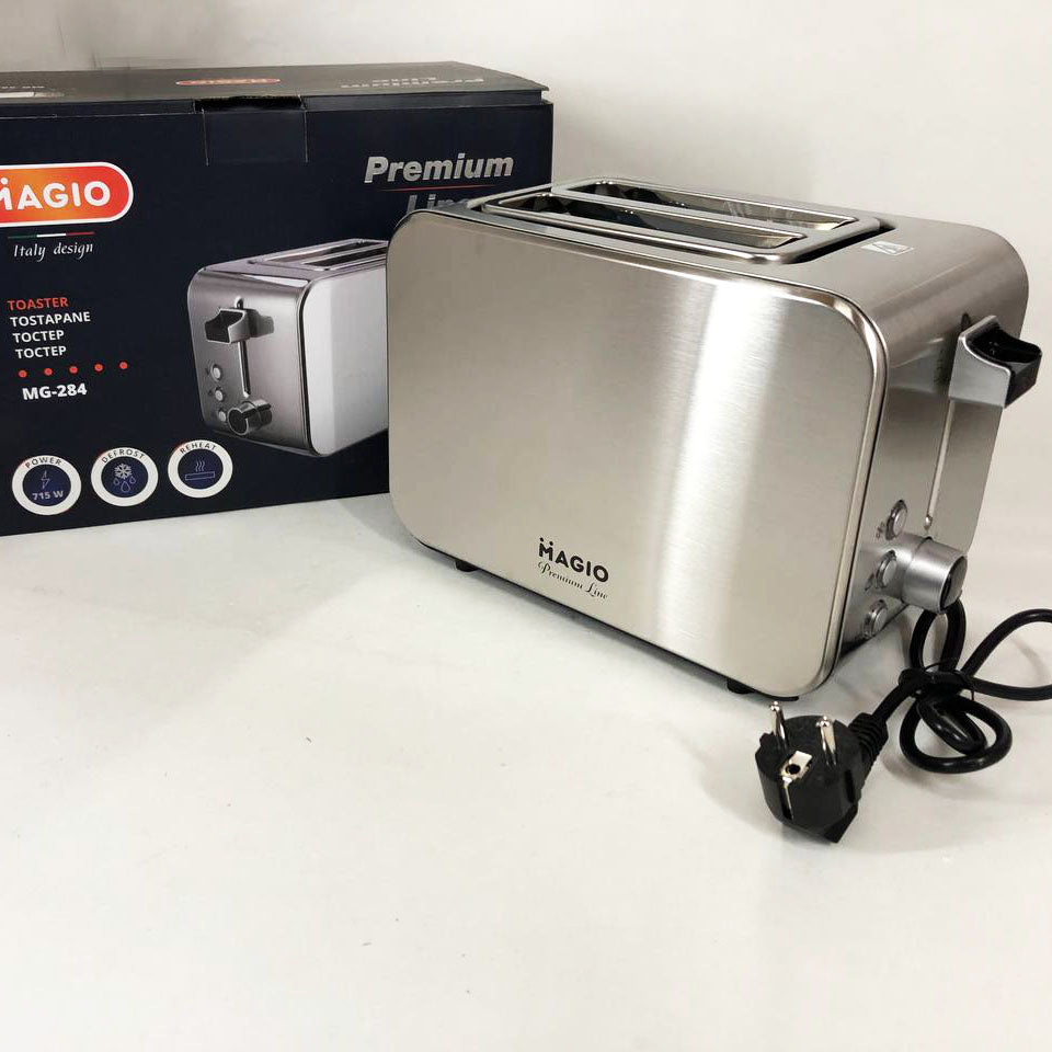 Тостер Magio MG-284 715 Вт, тостер для 2 гренок, электрический горизонтальный тостер, универсальный тостер